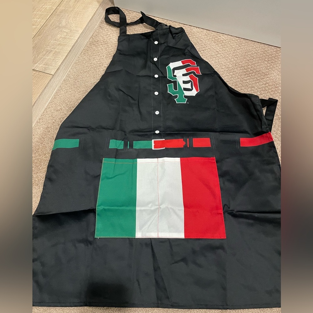 SF Giants Black Apron with Italian Flag Design